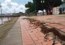 Após enchente, rachaduras aumentam no Calçadão da Gameleira