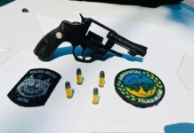 “Vou matar duas pessoas a mando da facção”, disse homem preso pela PM portando uma arma de fogo em Cruzeiro do Sul