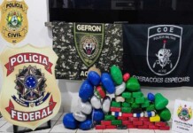 No Juruá, Polícia Federal prende barqueiro em flagrante quando transportava 54 quilos de drogas