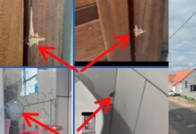 Marido de vereadora de Mâncio Lima, mostra marcas de tiros dentro de residência após tentativa de assalto; ASSISTA