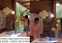 VÍDEO: Esposa descobre traição e invade chá revelação do marido com amante