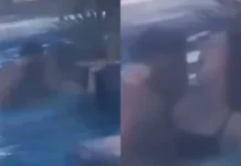 Casal é flagrado tendo relação em piscina de hotel