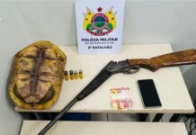 Denúncia de ameaça termina com apreensão de arma de fogo e animal silvestre no interior do Acre