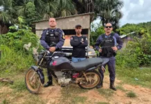 Policia recupera moto usada em homicídio e intensifica buscas ao suspeito em Guajará