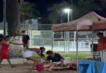 Pancadaria em praça: vídeo flagra briga entre mulheres durante noite de Carnaval no Acre