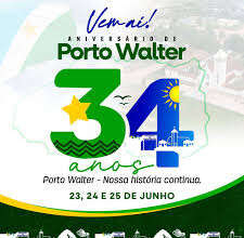 Prefeitura lança programação oficial dos 34 anos de Porto Walter com obras, esporte, cultura e show nacional