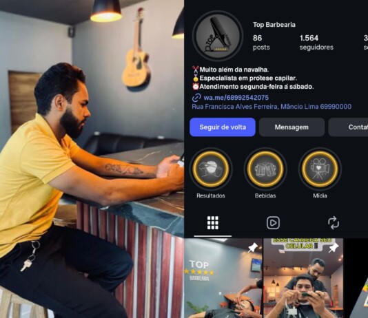 Barbearia de Mâncio Lima inova e passa a agendar cortes e serviços via aplicativo facilitando e dando praticidade para os clientes
